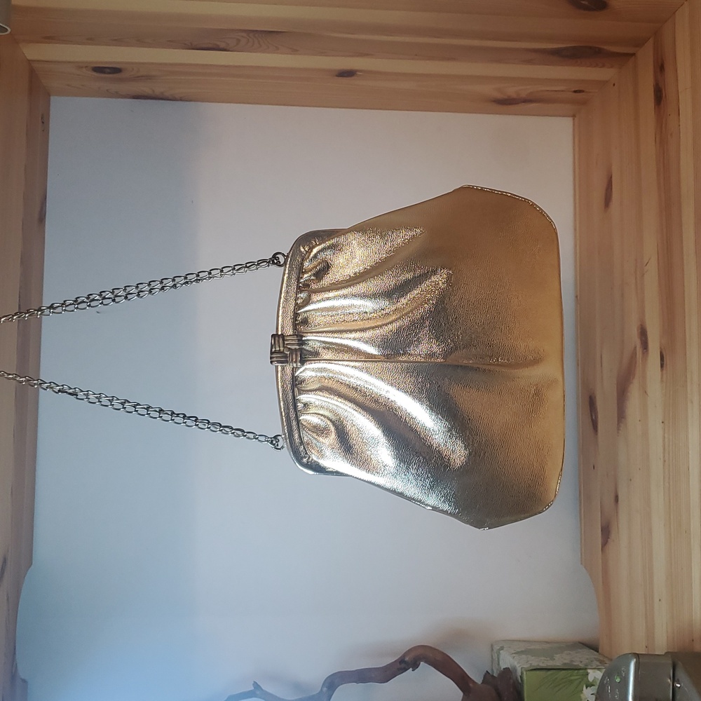 1960’s Gold Lame Evening Bag Purse VLV JO+